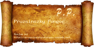 Pruzsinszky Pongor névjegykártya